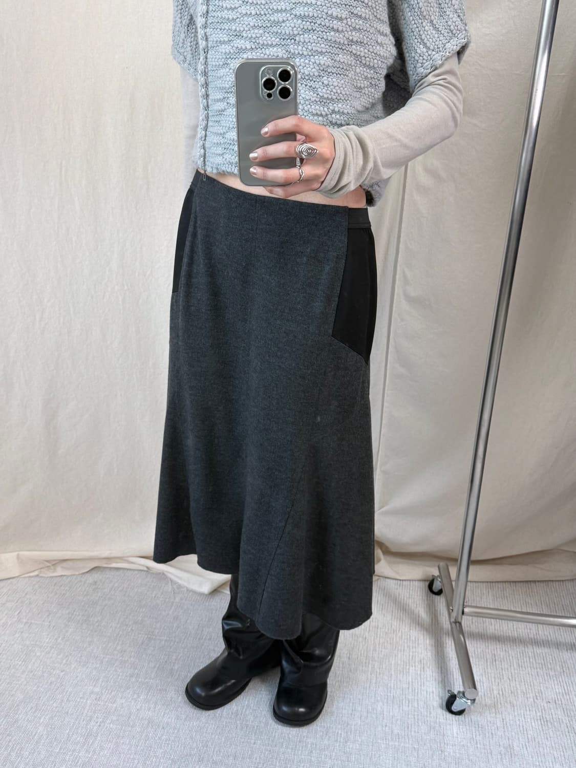 Hiroko Bis 패널 플레어 스커트 상품이미지1