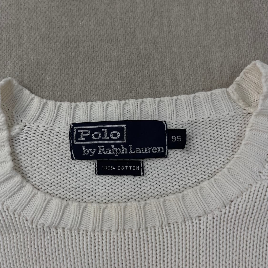 95 폴로랄프로렌 코튼 화이트 니트 상품이미지4