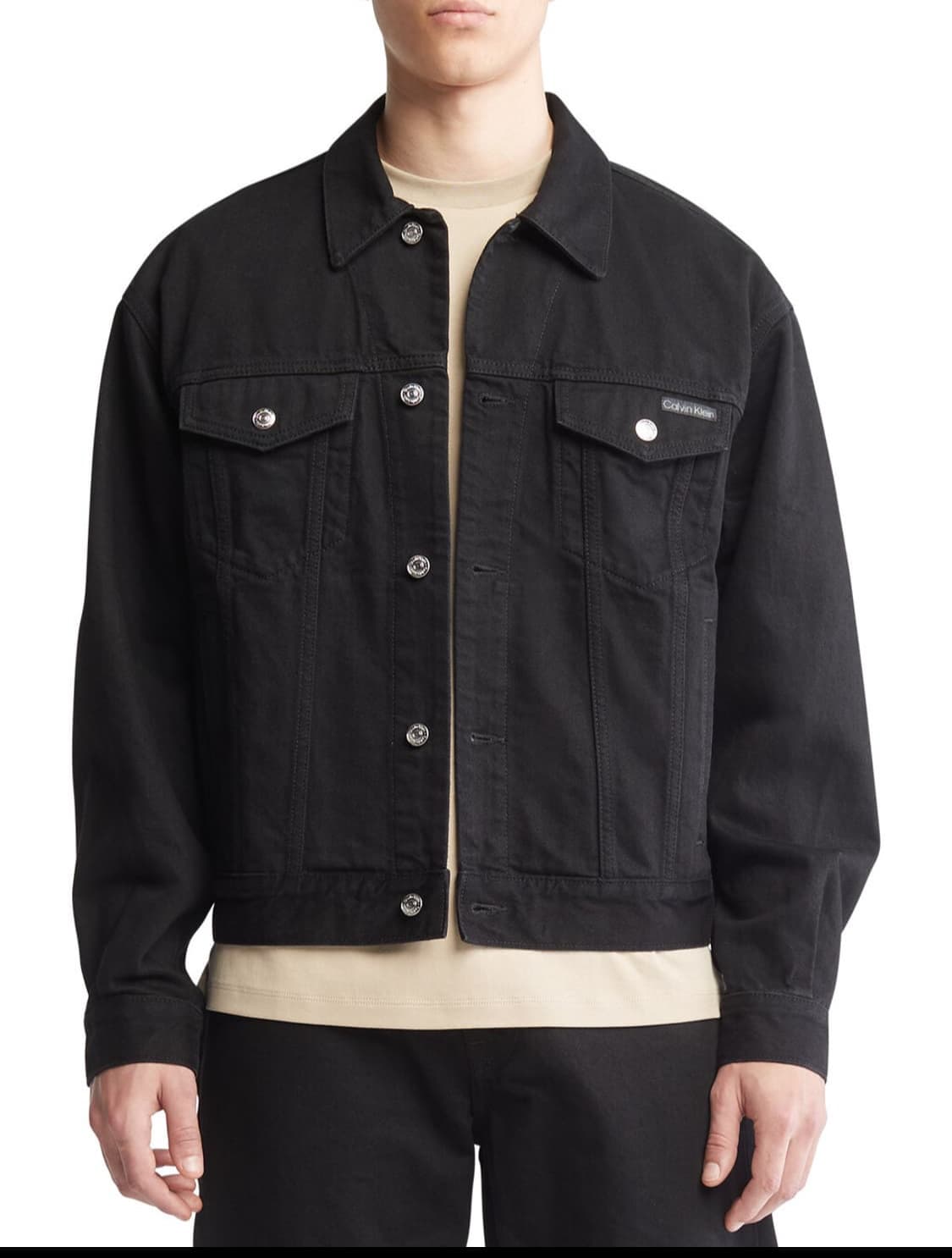 캘빈클라인 진스 9OS 블랙 데님 트러커 자켓 청 자켓 ck 오버핏 워크 상품이미지1