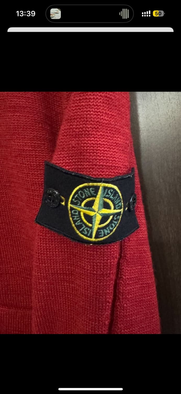 스톤아일랜드 후드 니트 집업 레드 m사이즈 상품이미지4