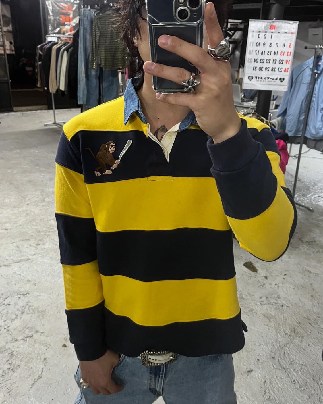 Santastic! saru border pk tee 상품이미지1