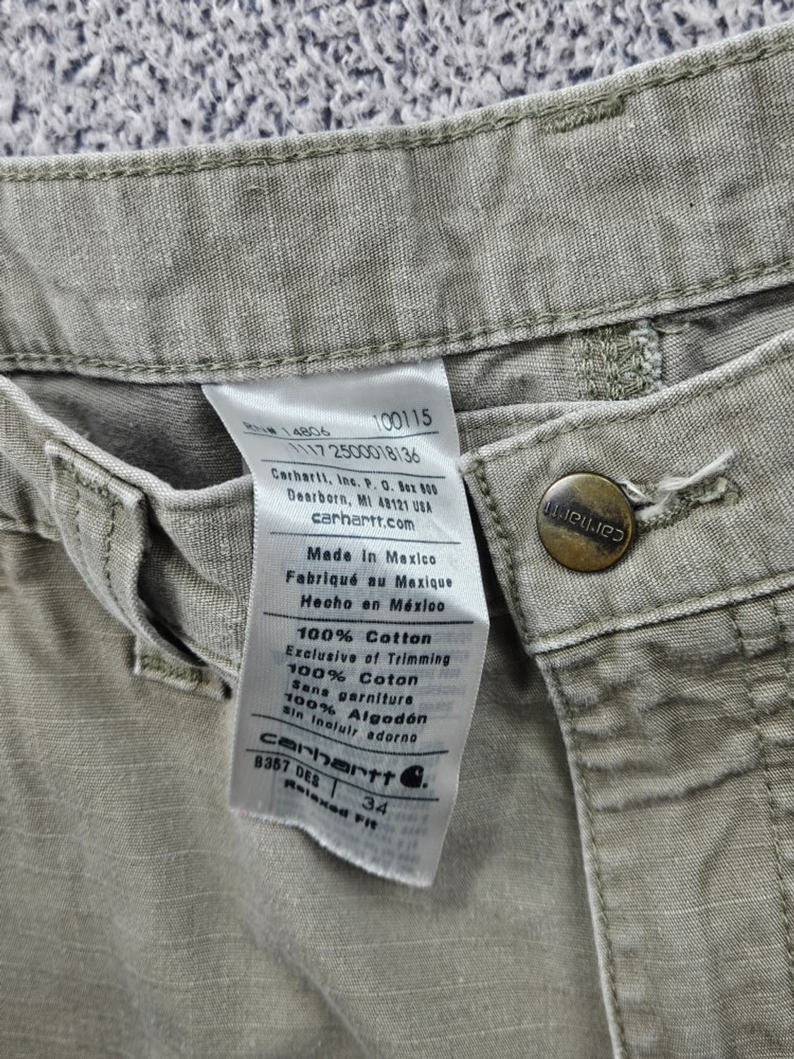 칼하트 립스탑 카고 쇼츠 반바지 ( 34" ) / 11976 상품이미지7