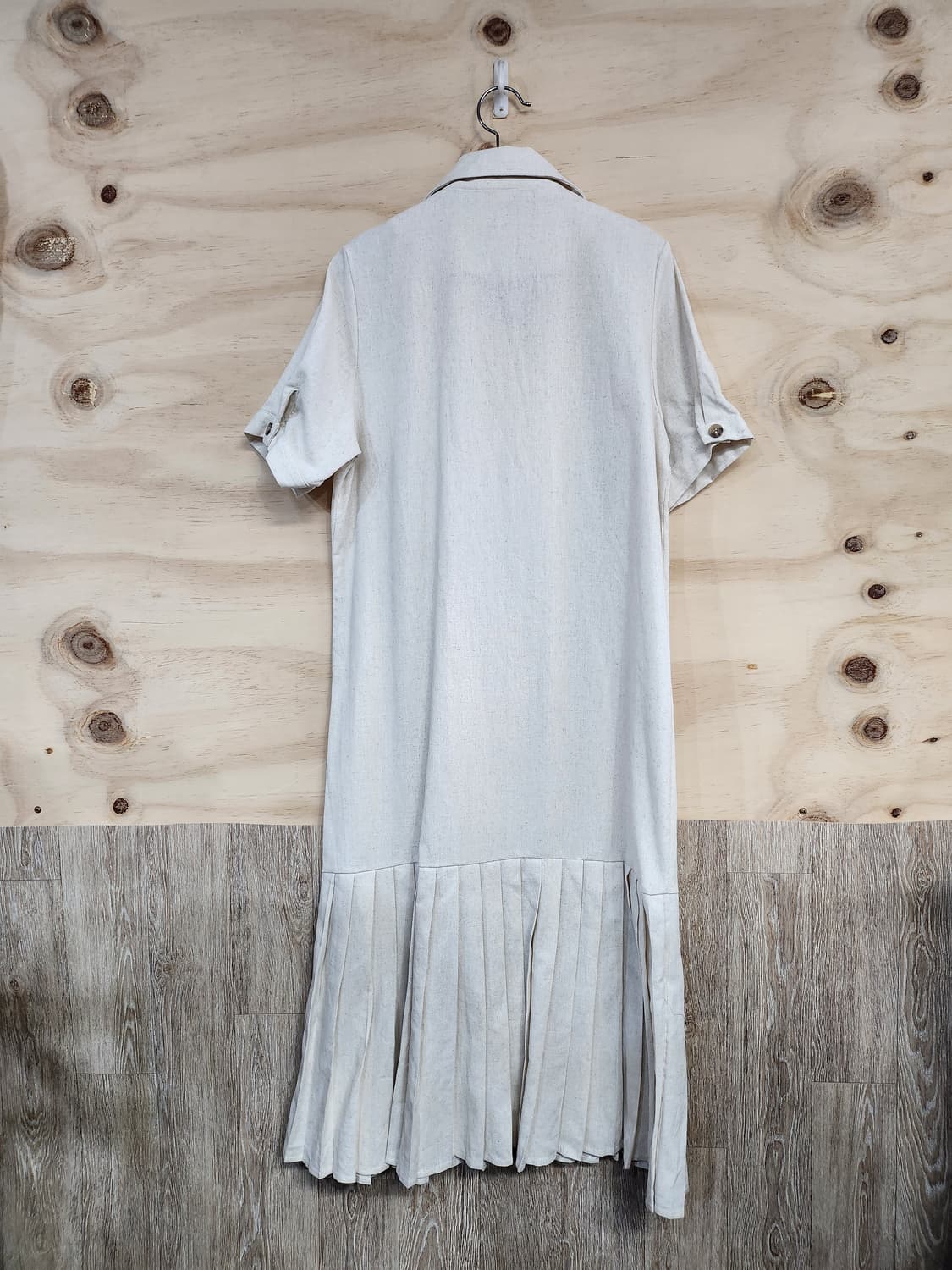 555) 더블 버튼 플리츠포인트 롱 원피스 상품이미지2