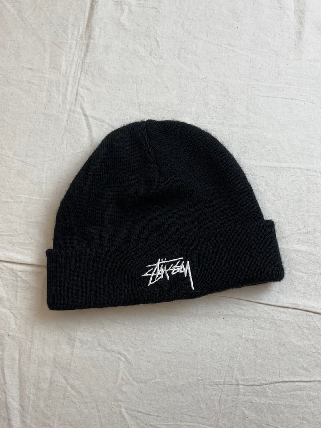 stussy 스투시 made in USA 자수로고 비니 블랙 상품이미지1