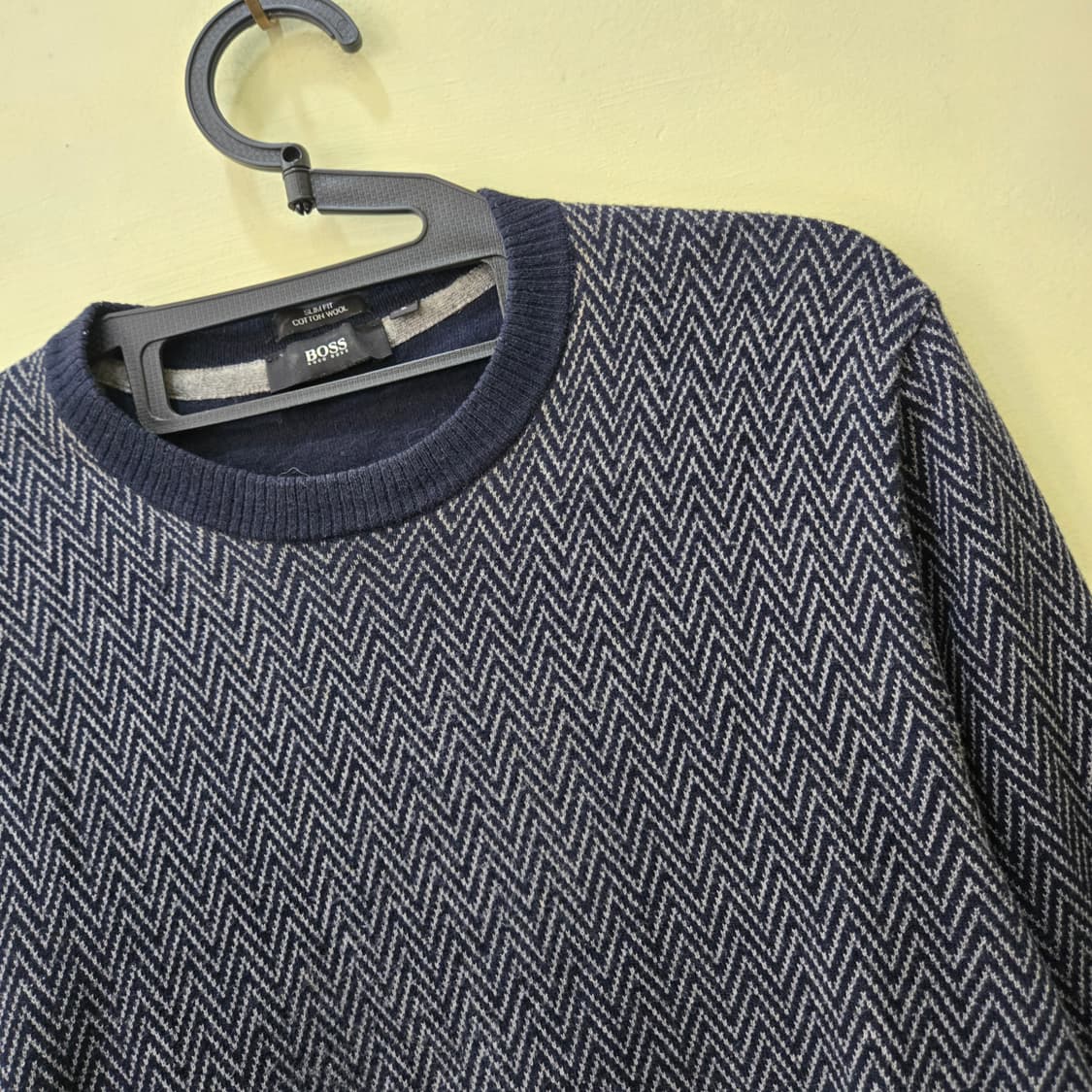 휴고보스 슬림핏 울 코튼 니트 상품이미지2