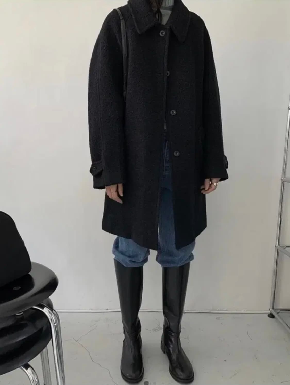 NOD 엔오디 나이트오프데이 알파카 하프 부클코트 상품이미지2