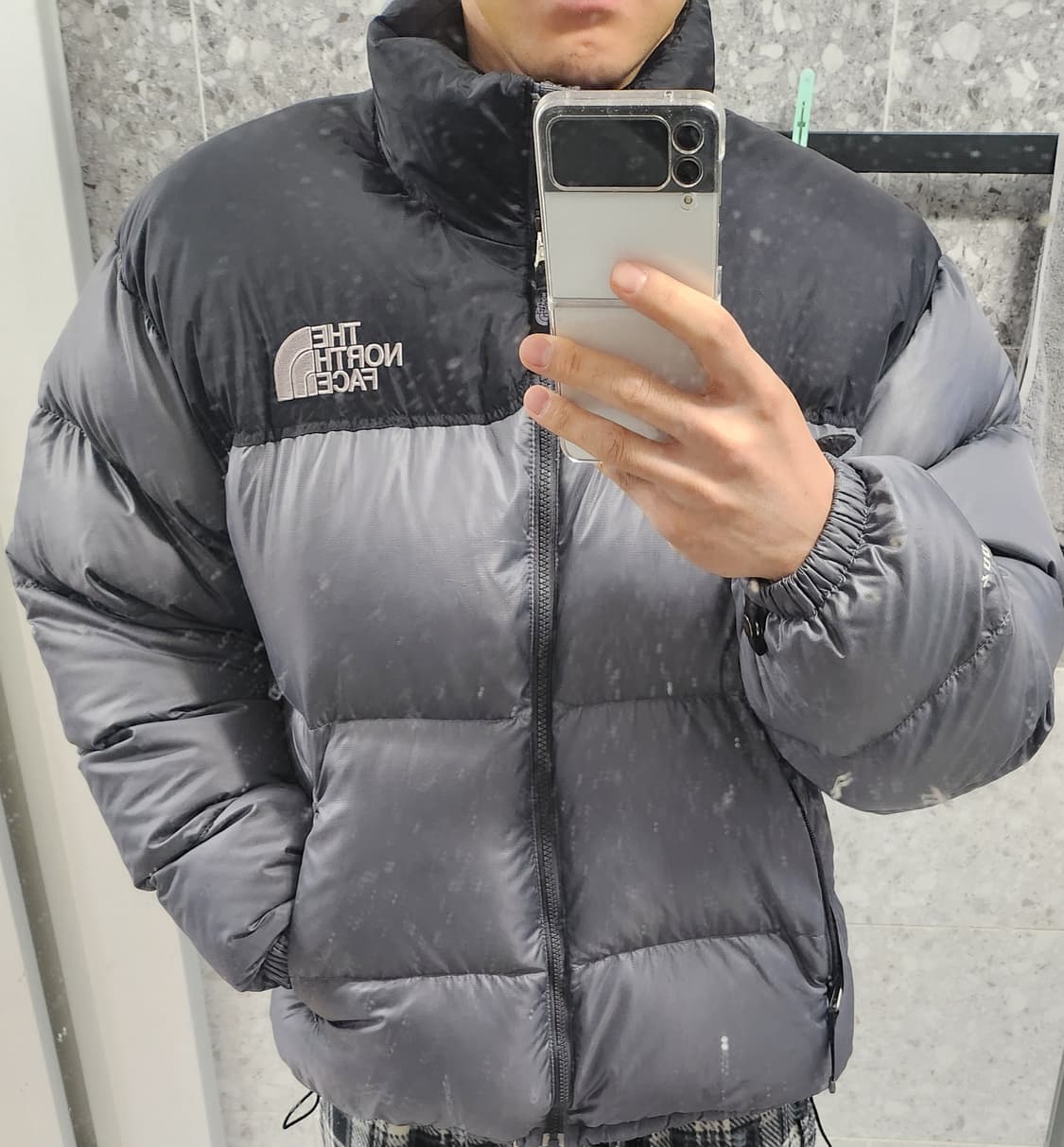 (105) 노스페이스 1996 눕시 700 패딩 그레이 회검 상품이미지9