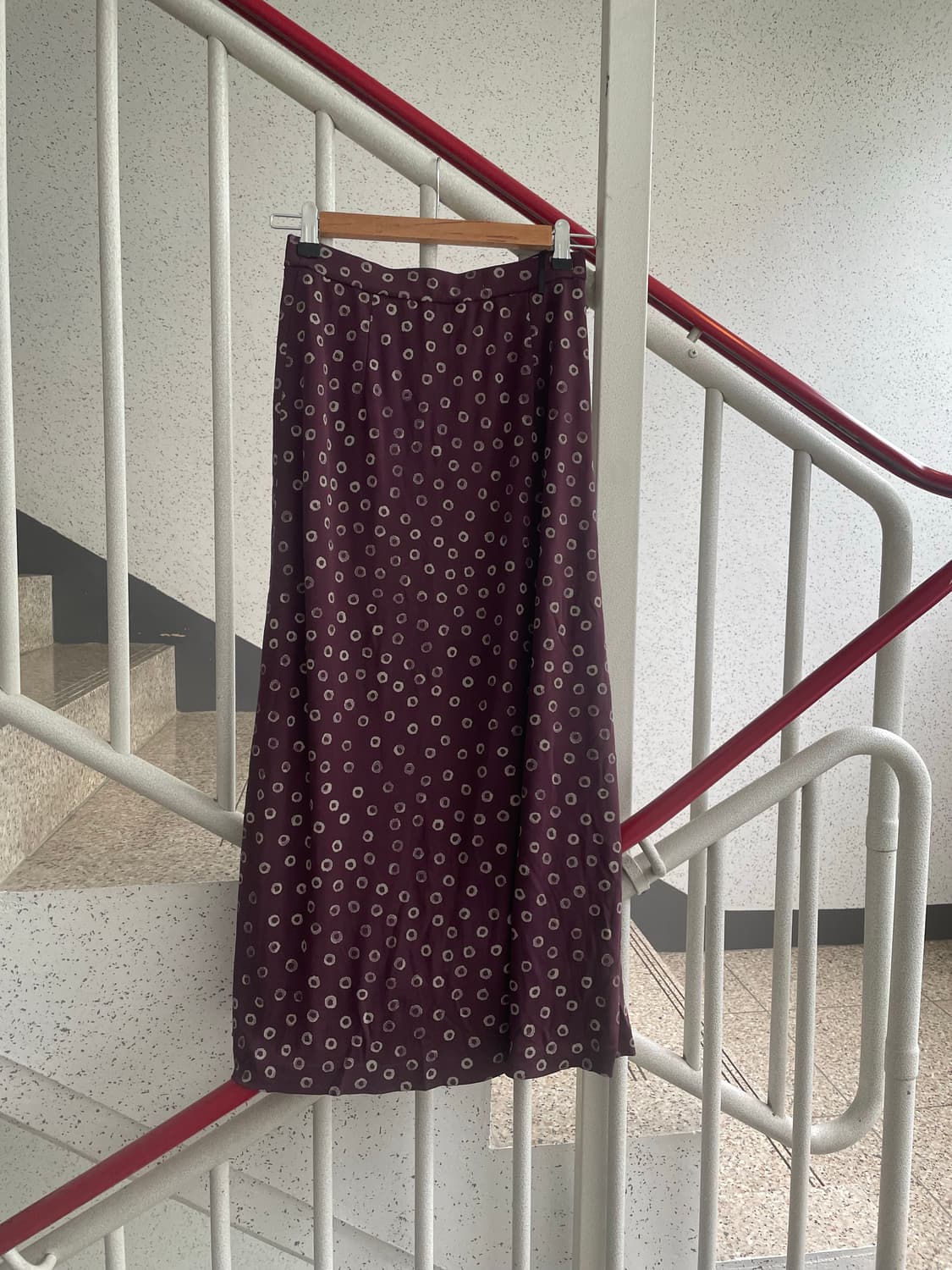 dot burgundy skirt 상품이미지1