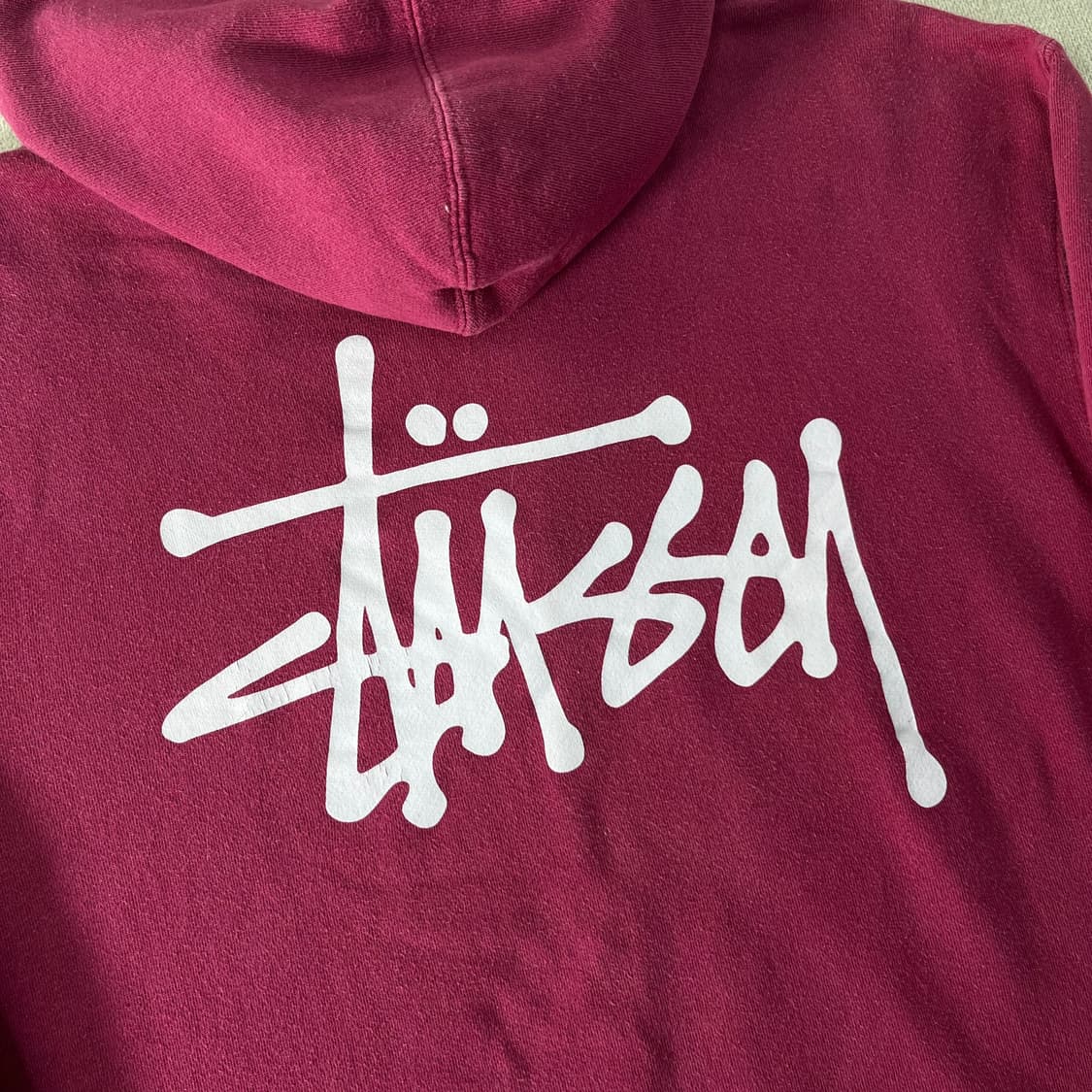 105 스투시 베이직로고 핑크 후드티 상품이미지7