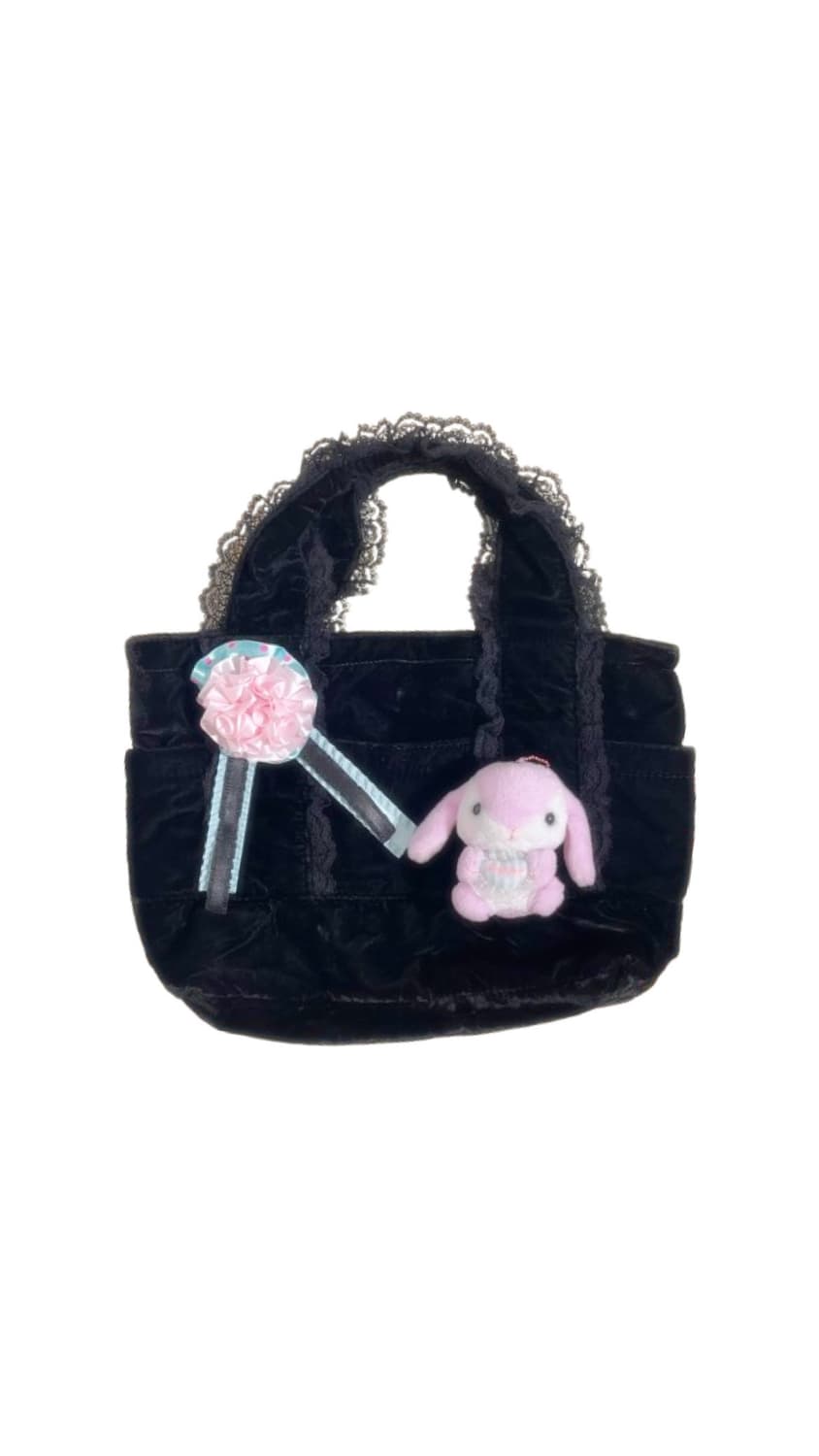 블랙 벨벳 토트백 🌹 상품이미지1