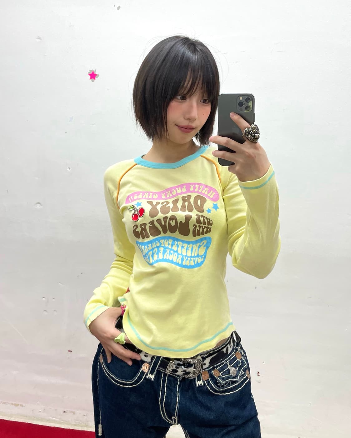 Daisy Love Cherry Yellow Long Sleeve 상품이미지1