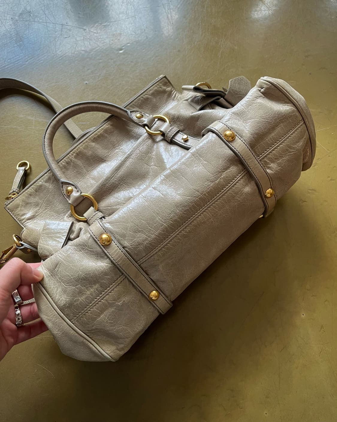 2000s MIU MIU Vitello Shine Ribbon Bag 상품이미지9