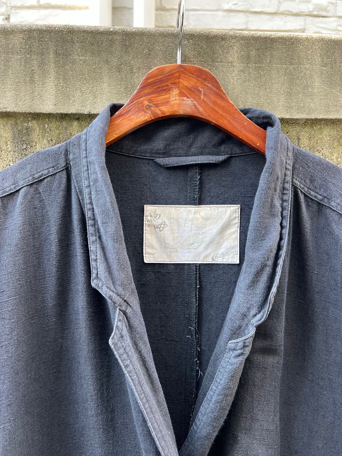 1980s BLACK FRENCH LINEN WIDE 블랙프렌치린넨코트 상품이미지7