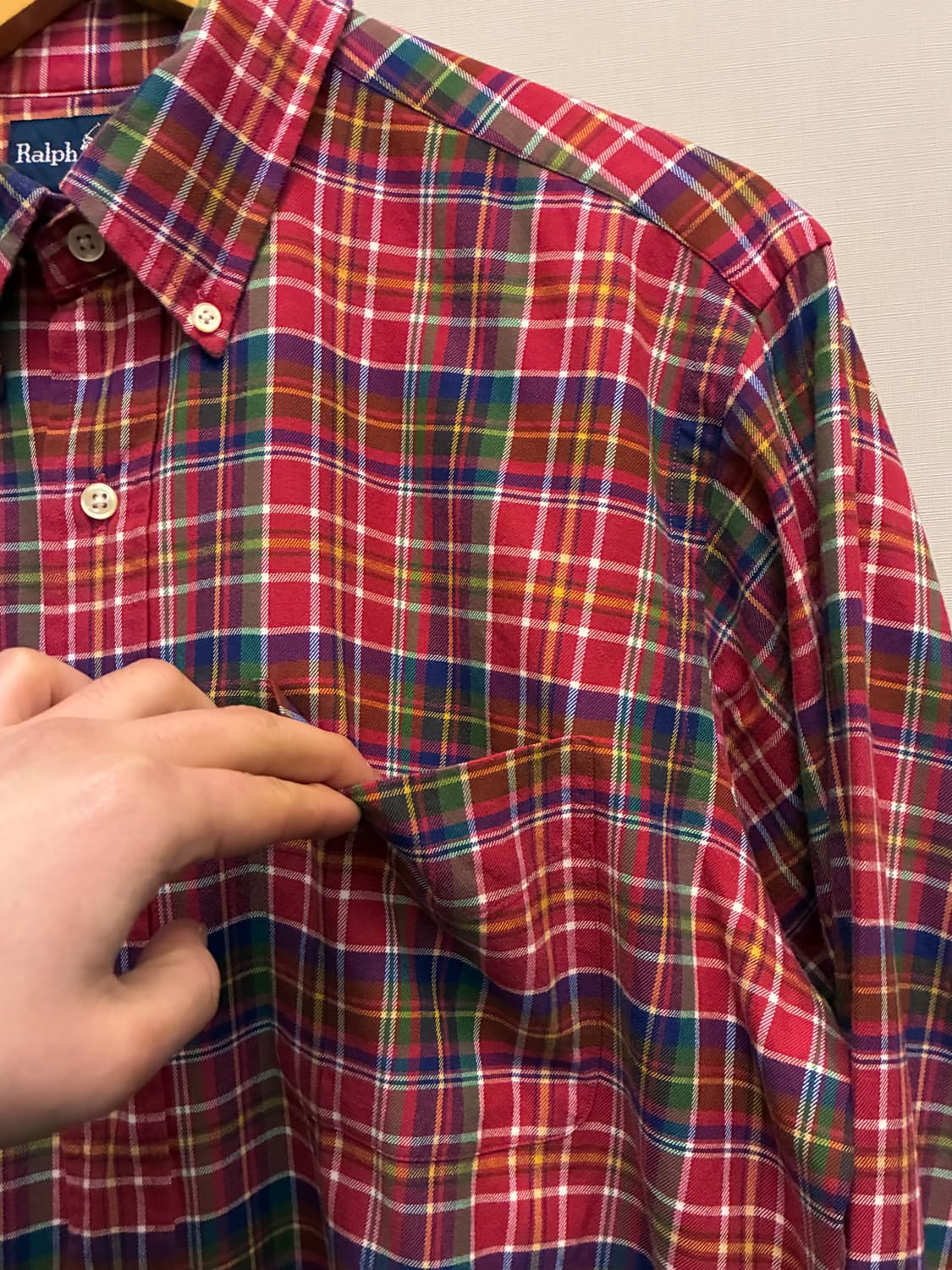 (M/100)POLO 폴로랄프로렌 마드라스 코튼 버튼다운 체크셔츠 상품이미지6