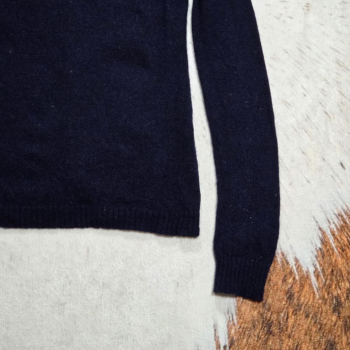 일본 빈티지 모리걸 네이비 스트라이프 후드 니트 상품이미지6