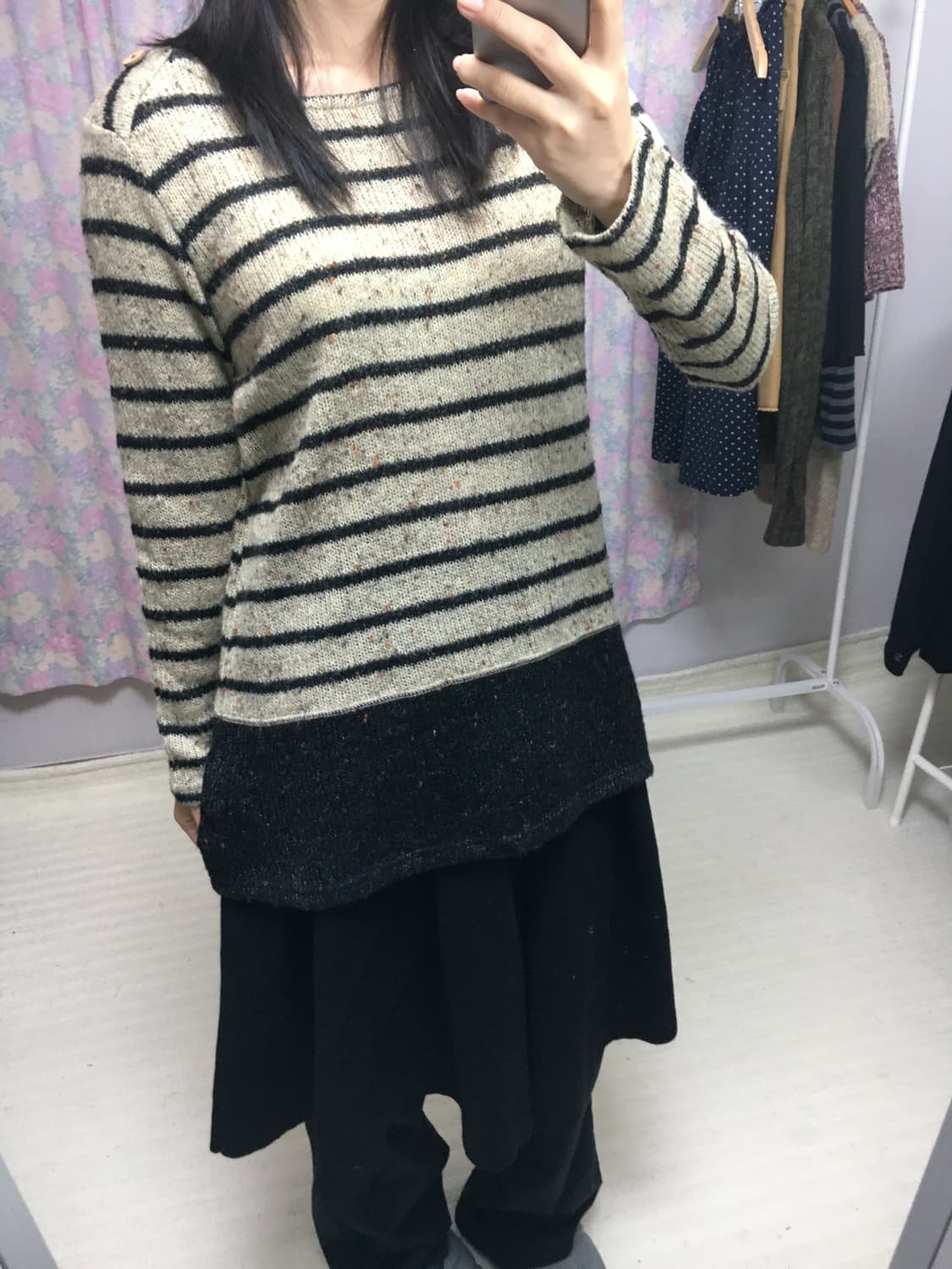 베이지 스트라이프 니트 상품이미지4