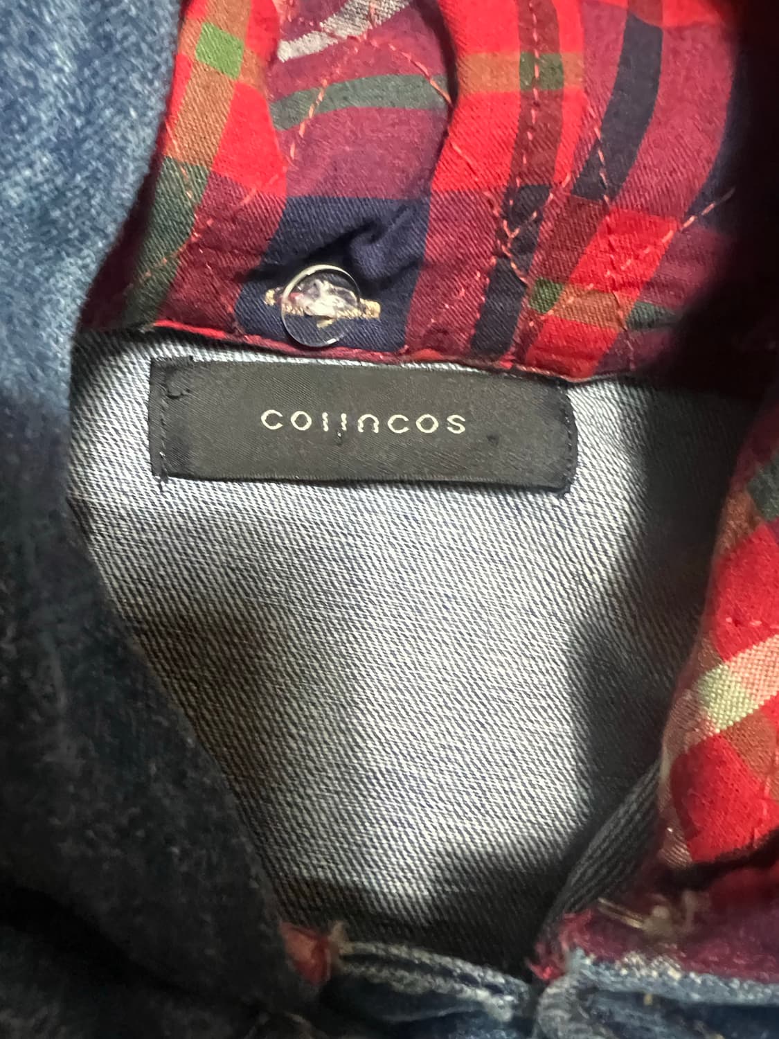 coiincos 디스트로이드 데님 레드 체크 자켓 상품이미지3