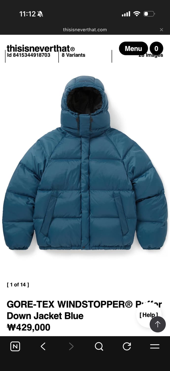 디스이즈네버댓 고어텍스 블루 패딩 M 상품이미지1