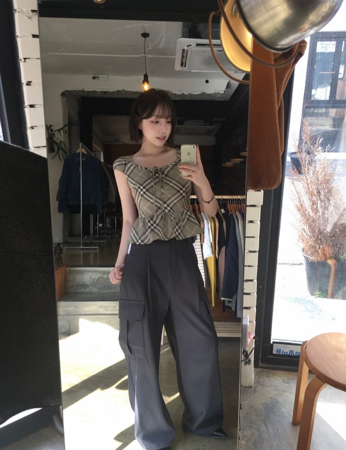 16247 - 버버리 블루라벨 체크 슬리브리스 상품이미지1