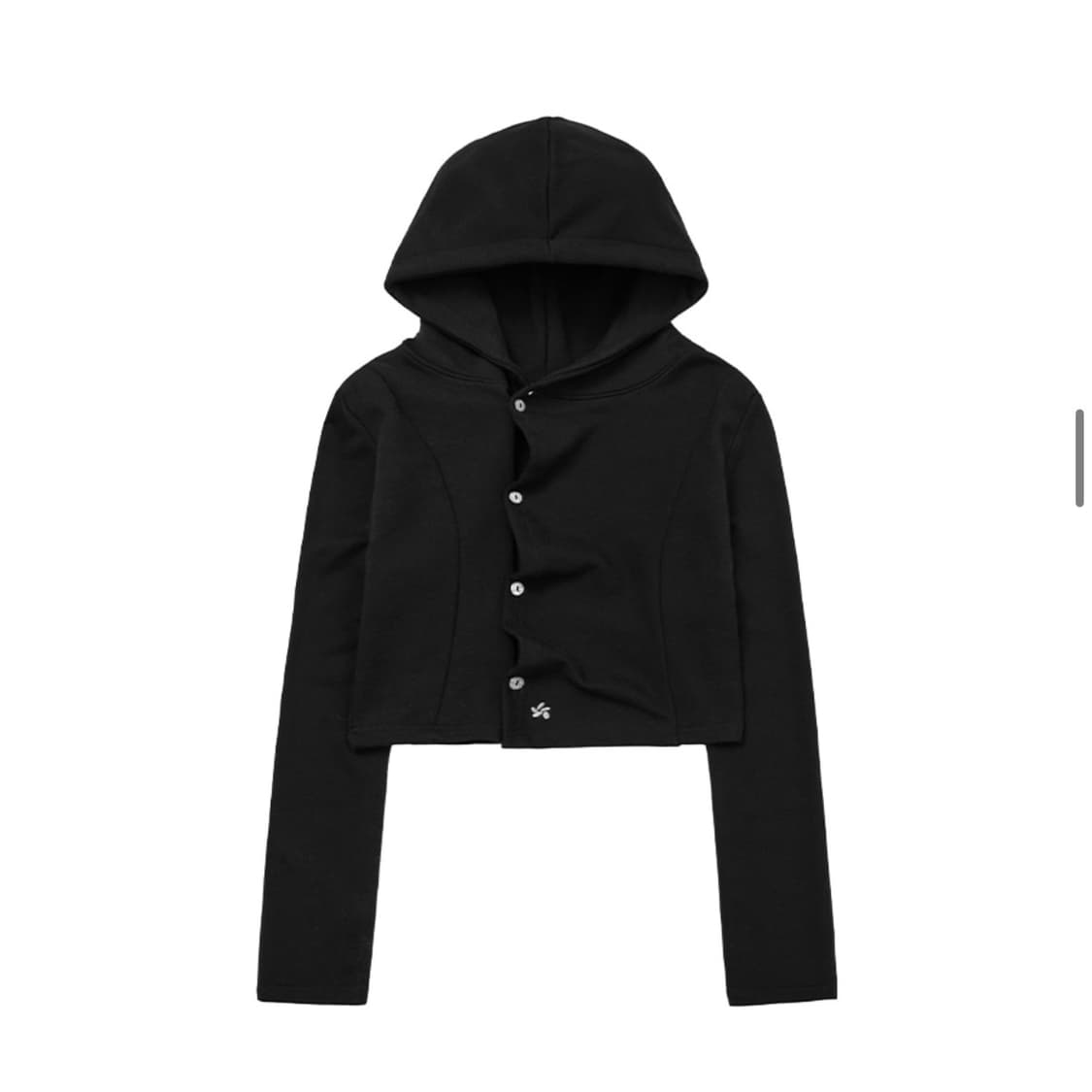 슬릭글로우 버튼 셔링 후드 탑 상품이미지4