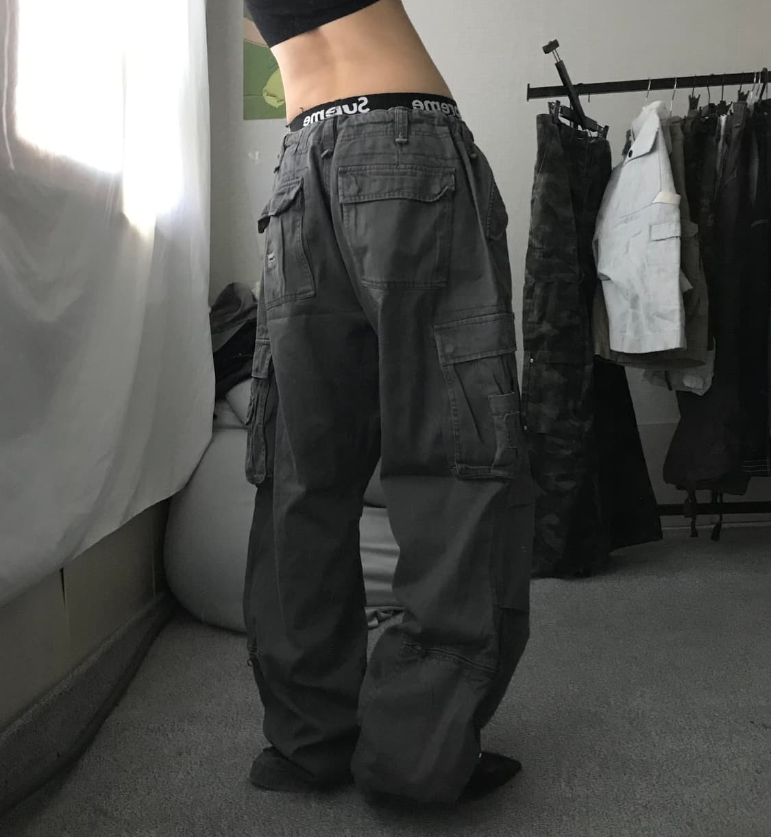 아베크롬비 그레이 와이드핏 카고팬츠 상품이미지3