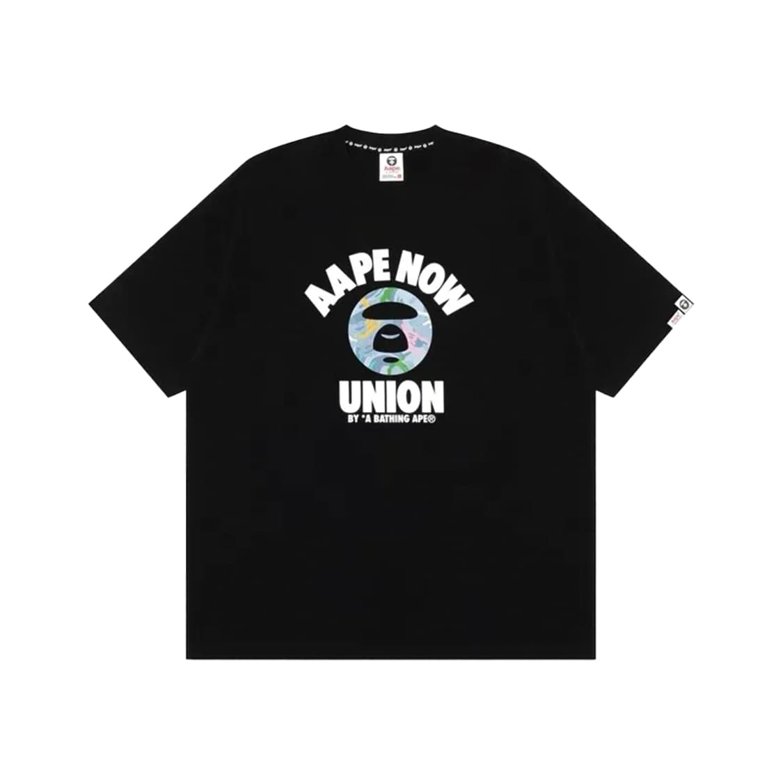 AAPE 에이프 나우 문페이스 블랙 티셔츠 상품이미지1