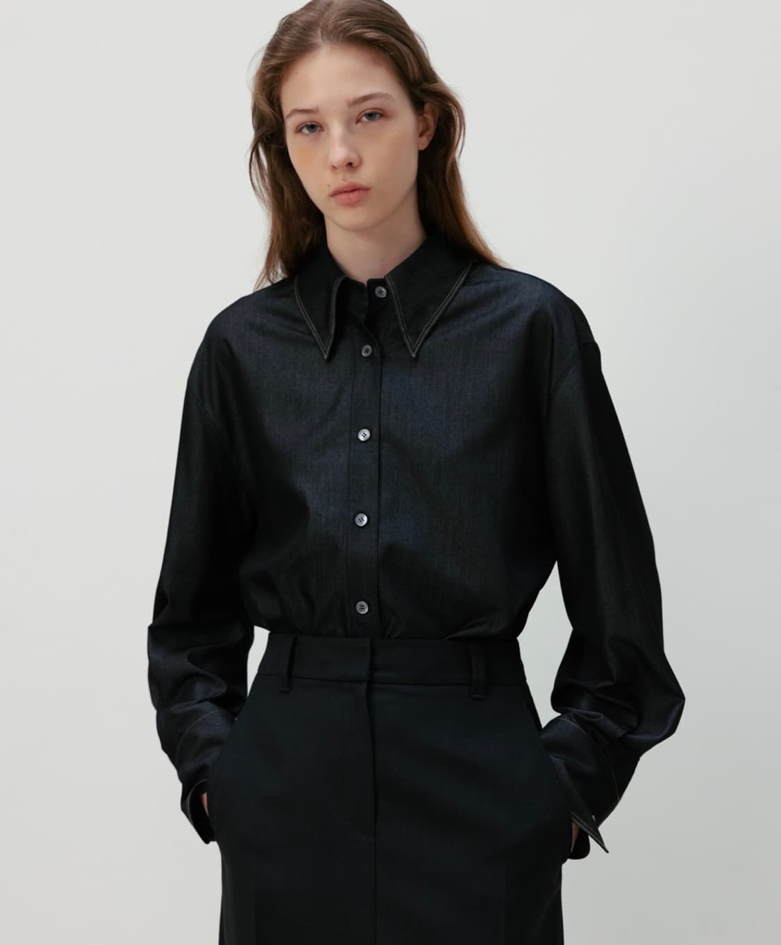 Rrace stitct shirt 트위스트 스티치 셔츠 상품이미지2