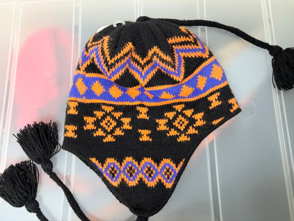 노르딕 패턴 아크릴 이어머프 비니 미사용 미국산 상품이미지2