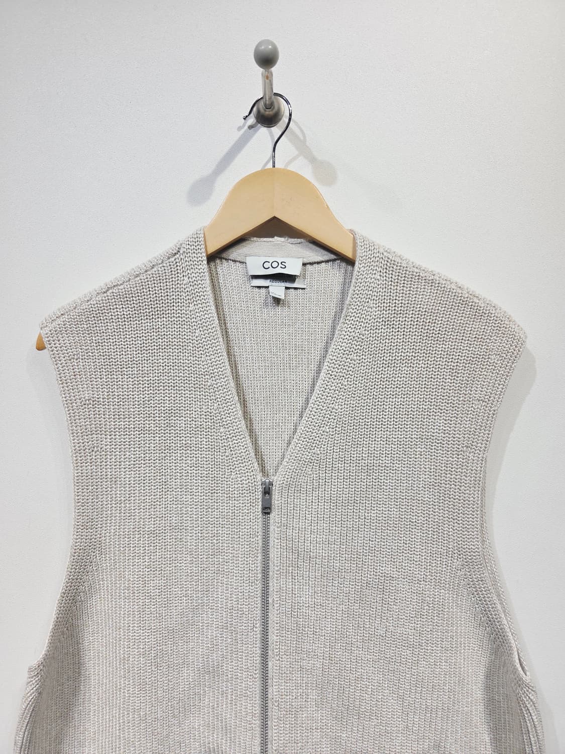COS 코스 코튼 니트 투웨이 집업 베스트 조끼 상품이미지3
