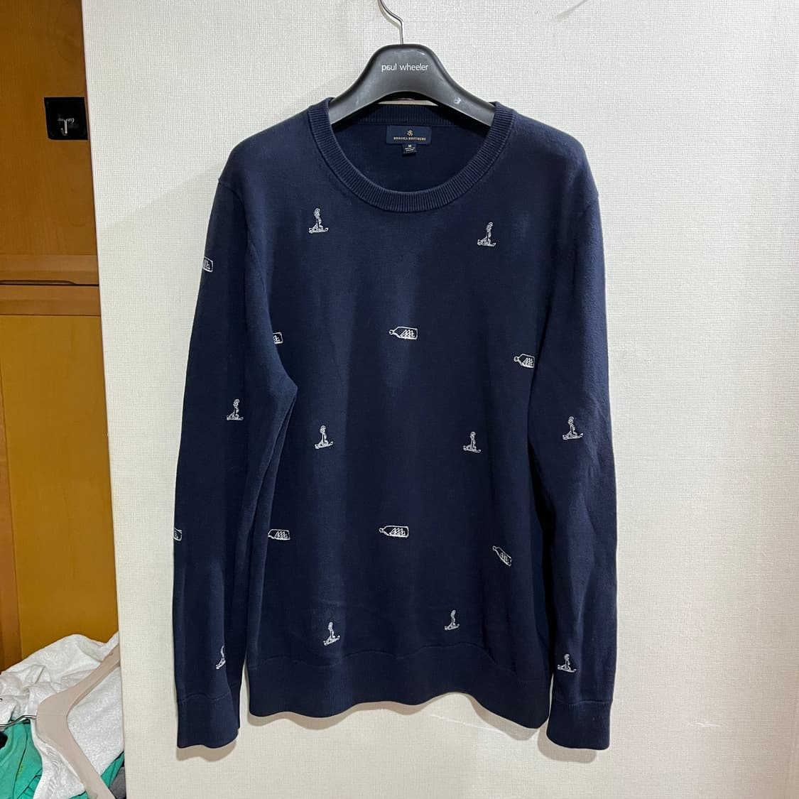 (M) 브룩스브라더스 코튼 자수 니트 상품이미지1