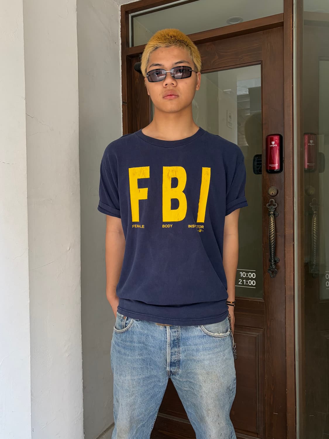 00’s FBI parody American culture print T 상품이미지3