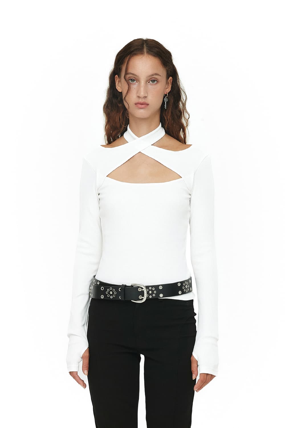 Cerric 세릭 2-way tied up top 투웨이 컷아웃 니트 상품이미지1