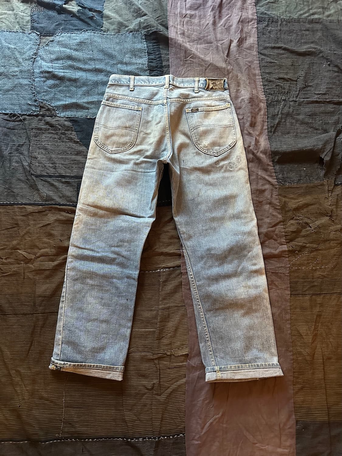 70s USA LEE 빈티지 리 하프 셀비지 데님 팬츠 상품이미지8