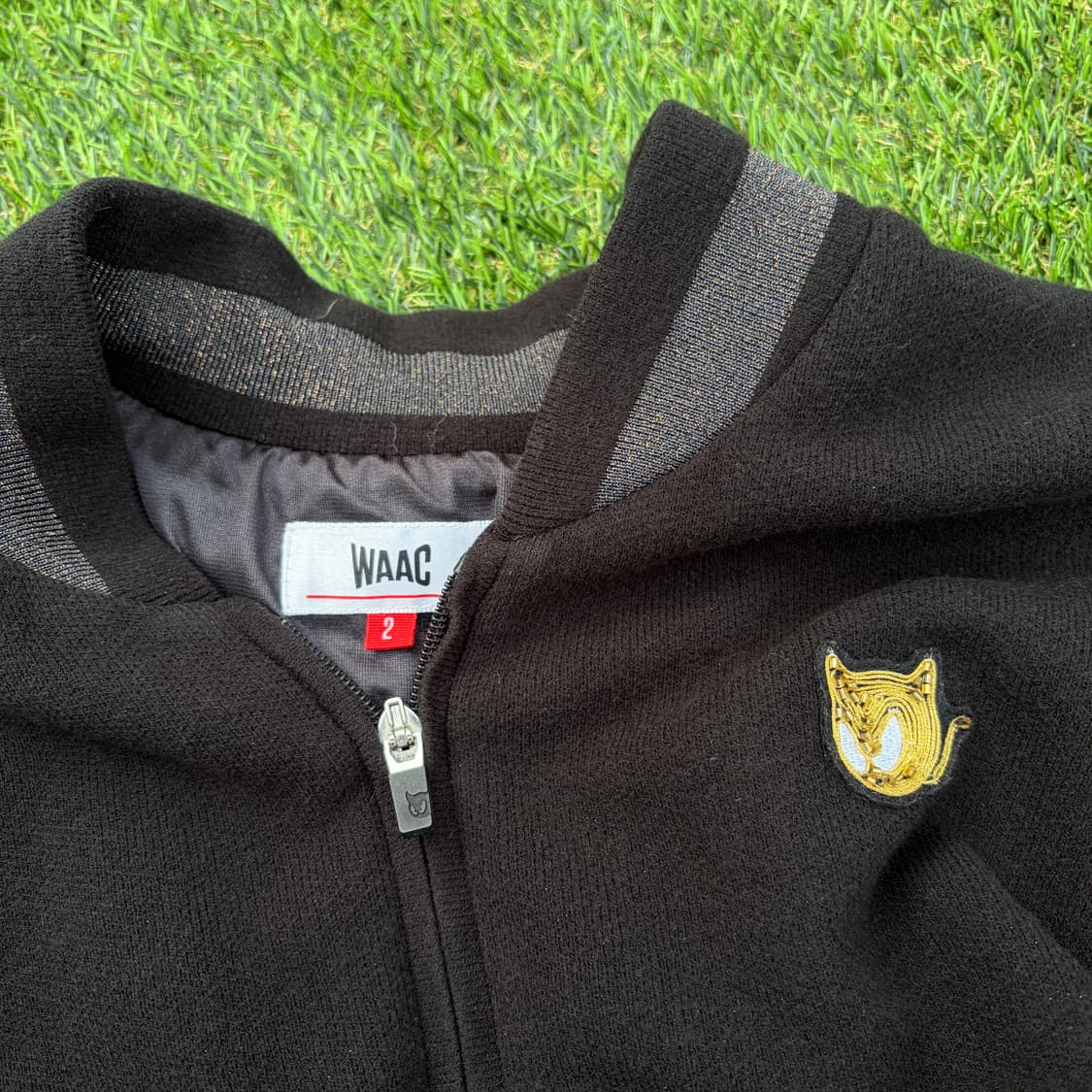 M)WAAC 왁 금장 로고 니트 집업 자켓 상품이미지3