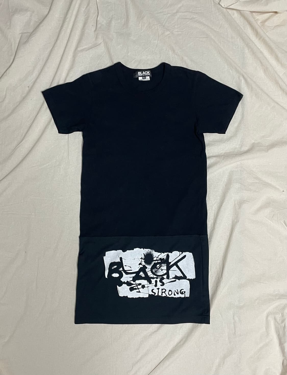 꼼데가르송 블랙 BLACK IS STRONG 레이어드 티셔츠 상품이미지1