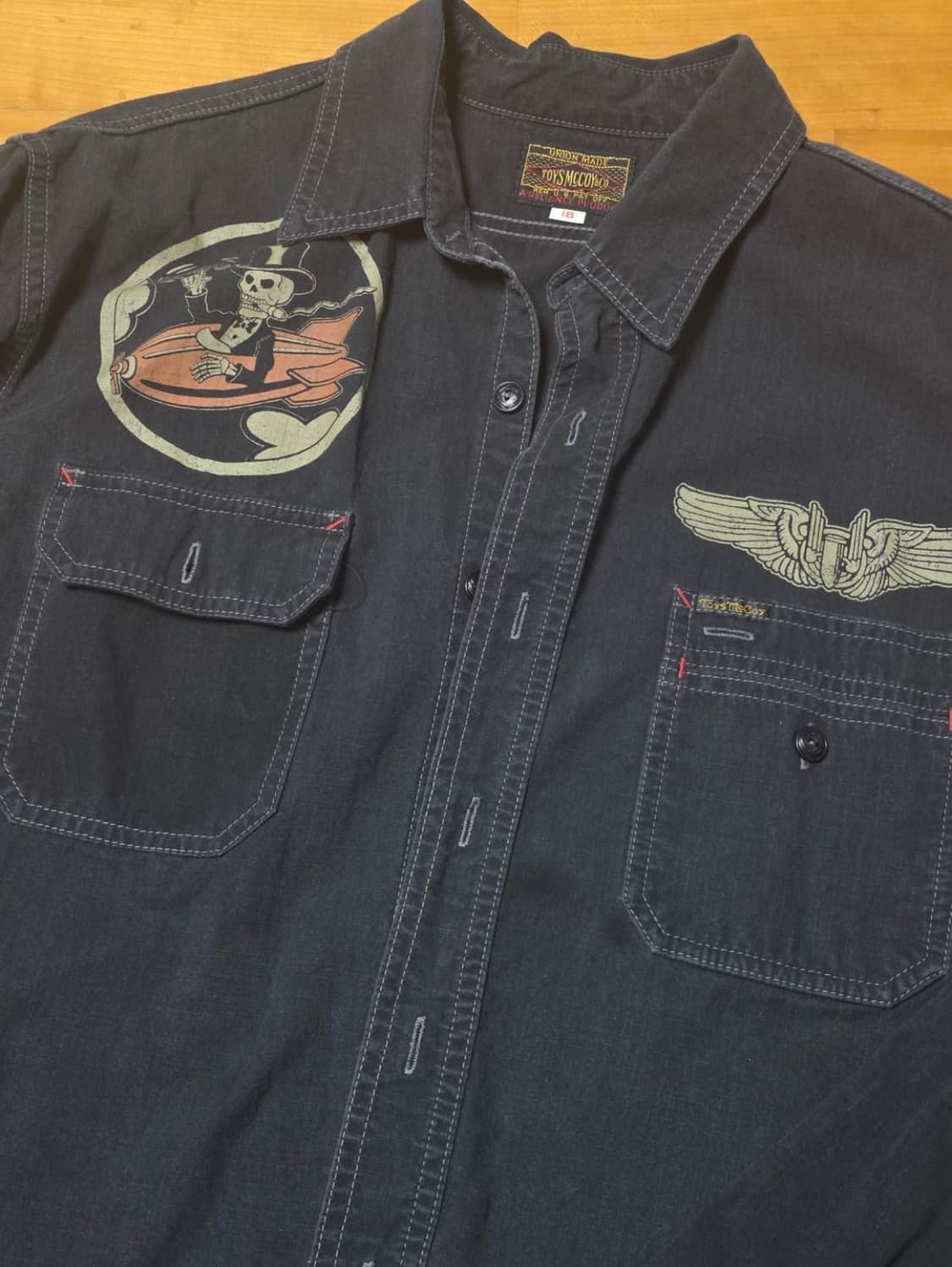 토이즈맥코이 블랙 샴브레이 프린팅 셔츠 18 XXL 상품이미지1