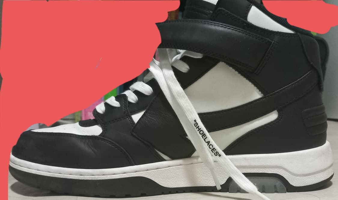 sss급 오프화이트 아웃 오브 오피스 미드 탑 블랙 화이트 상품이미지2