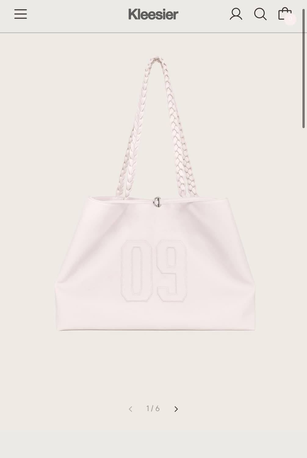 클리시어 09 넘버링 레더백 베이비 핑크 가방 상품이미지1