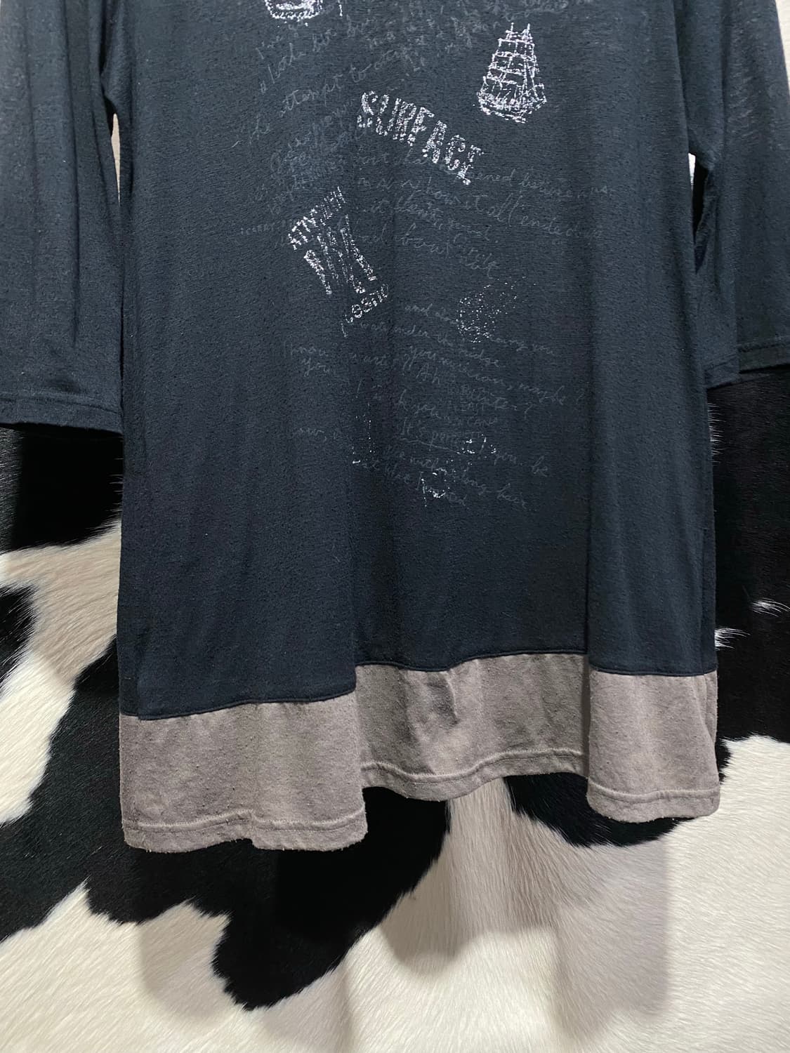 C’est tout 글리터 프린팅 디테일 레이어드 슬리브 상품이미지4