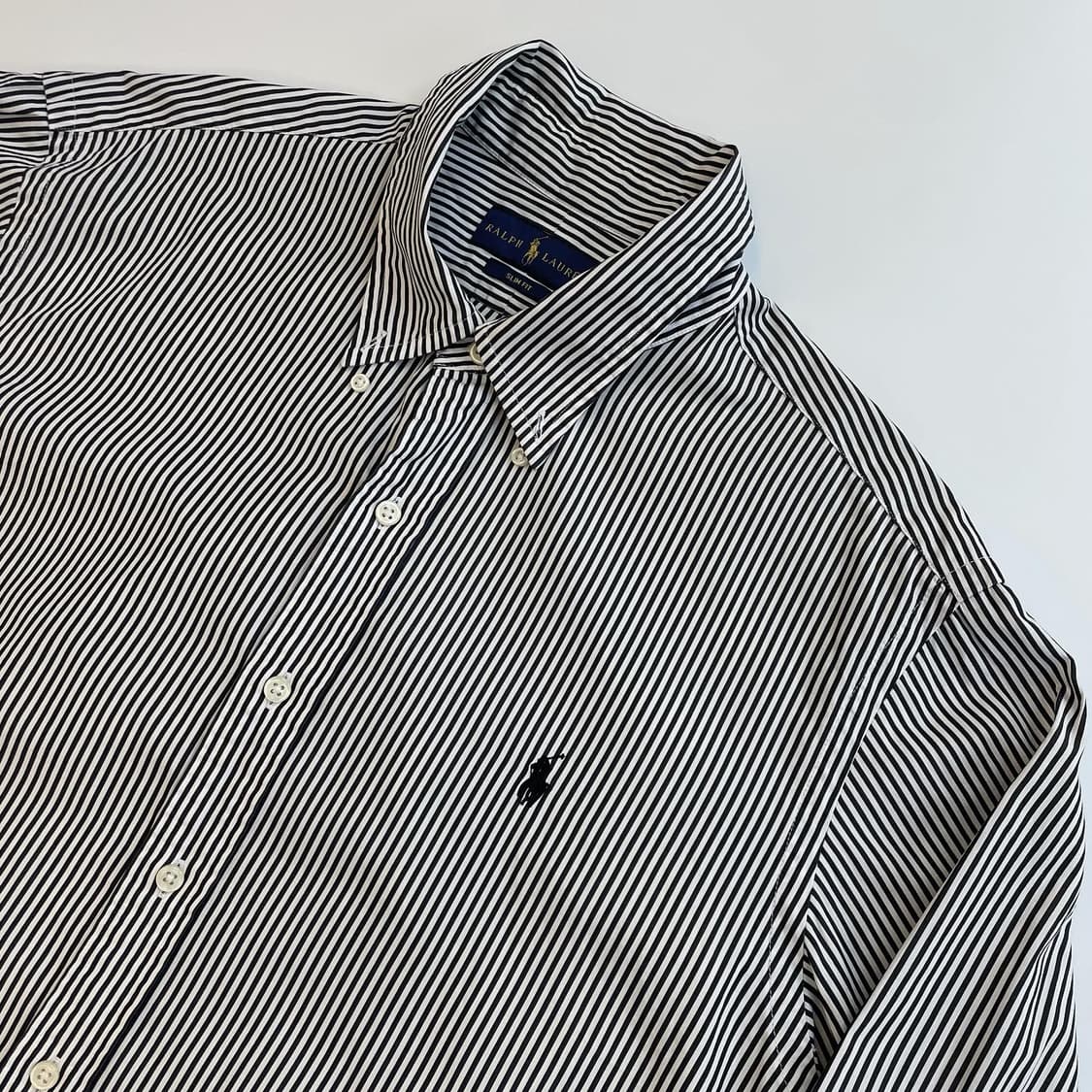 Polo  폴로 랄프로렌 신형 자수 블랙 스트라이프 셔 상품이미지1