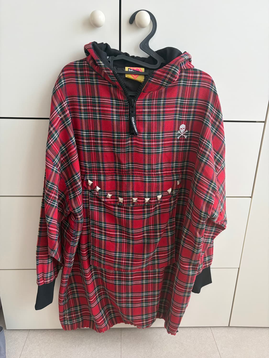 타탄체크 후드 탑 상품이미지1