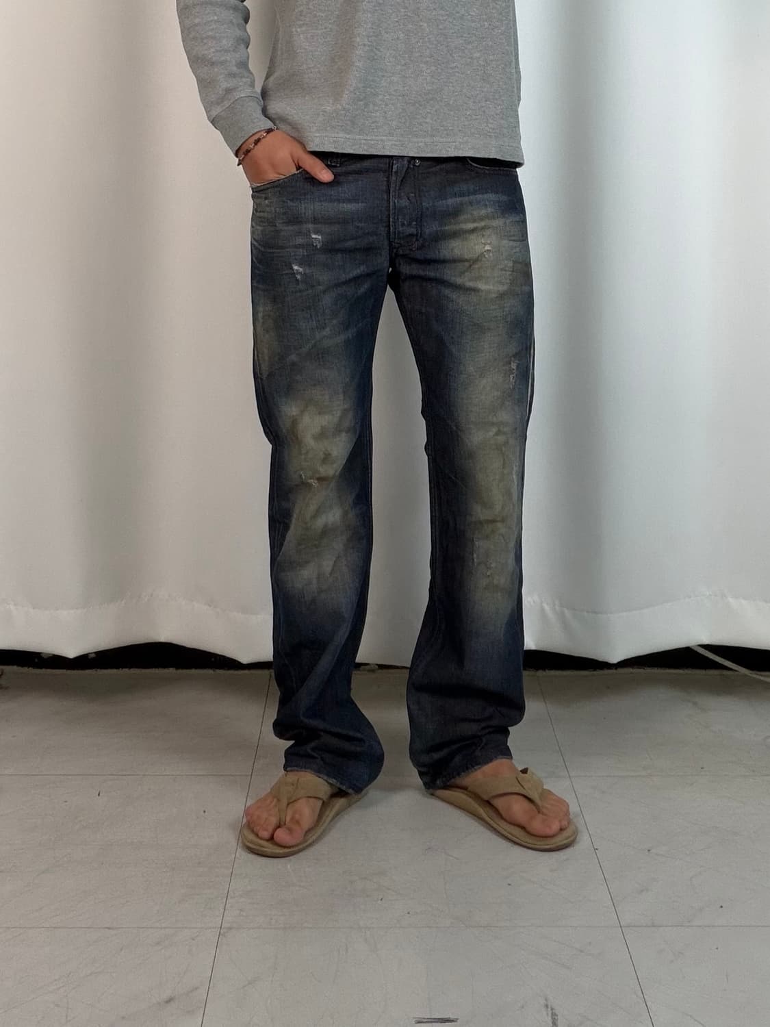 a604) 30 디젤Diesel 더티 워싱 데님/청바지 상품이미지4