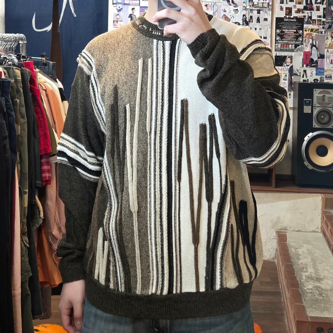 MADE IN USA 브라운 케이블 니트 상품이미지1