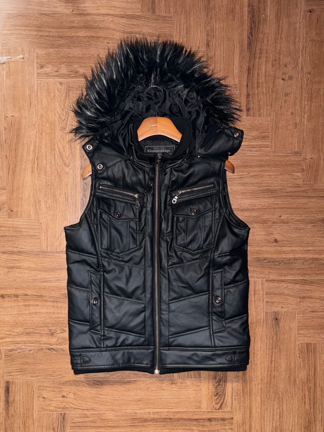 빈티지 퍼 레더 베스트 상품이미지4