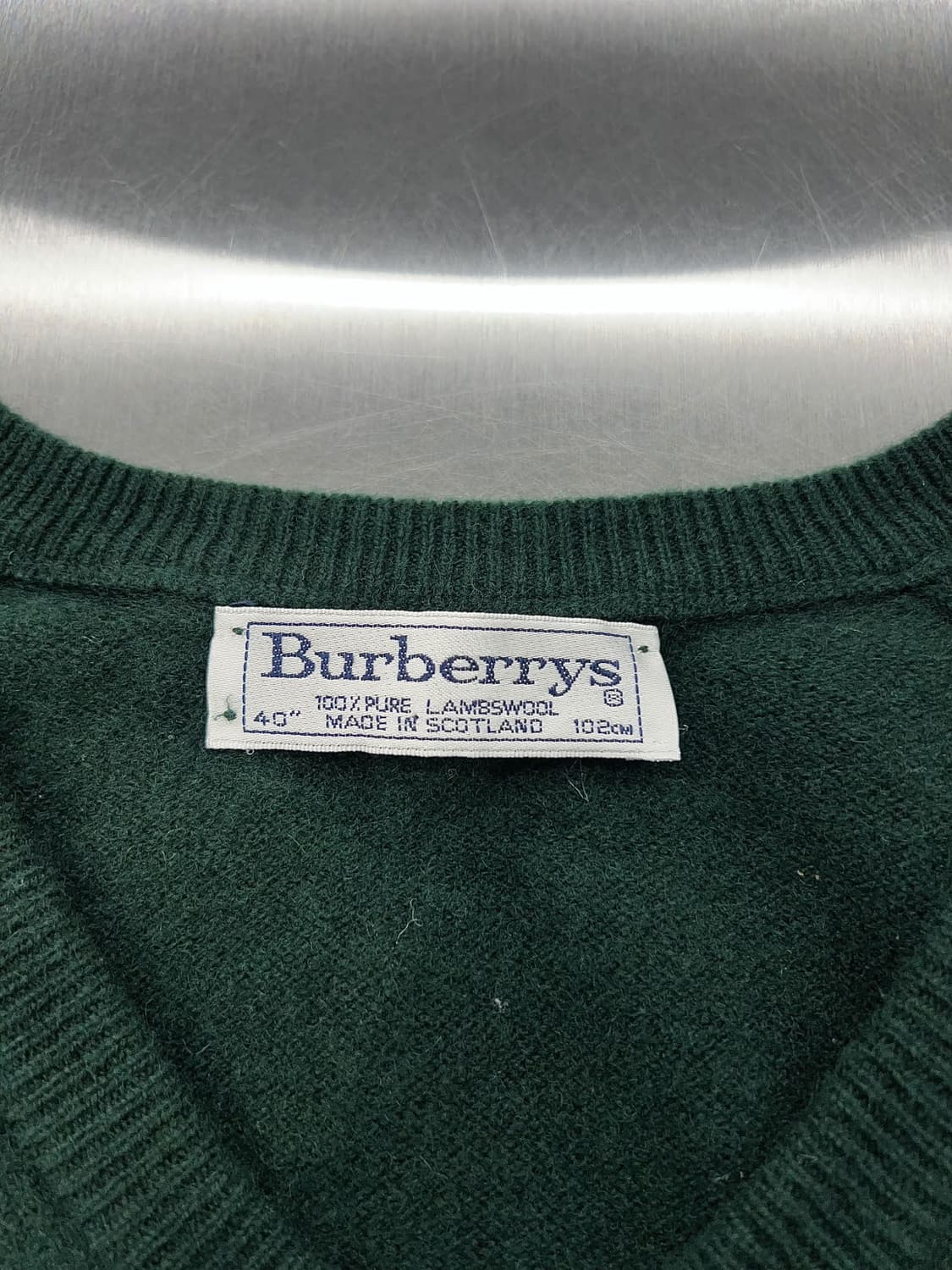 버버리 딥 그린 램스울 아카이브 브이넥 니트 스웨터 상품이미지7