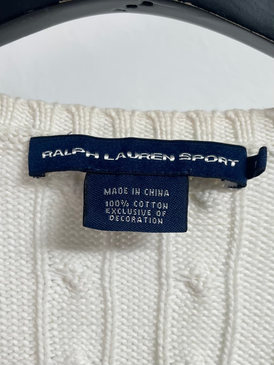 폴로 랄프로렌 우먼스 화이트 케이블 브이넥 니트 (on.43) 상품이미지5