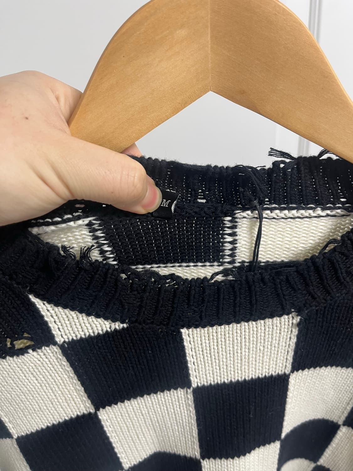 R13 체커보드 니트 M 상품이미지4