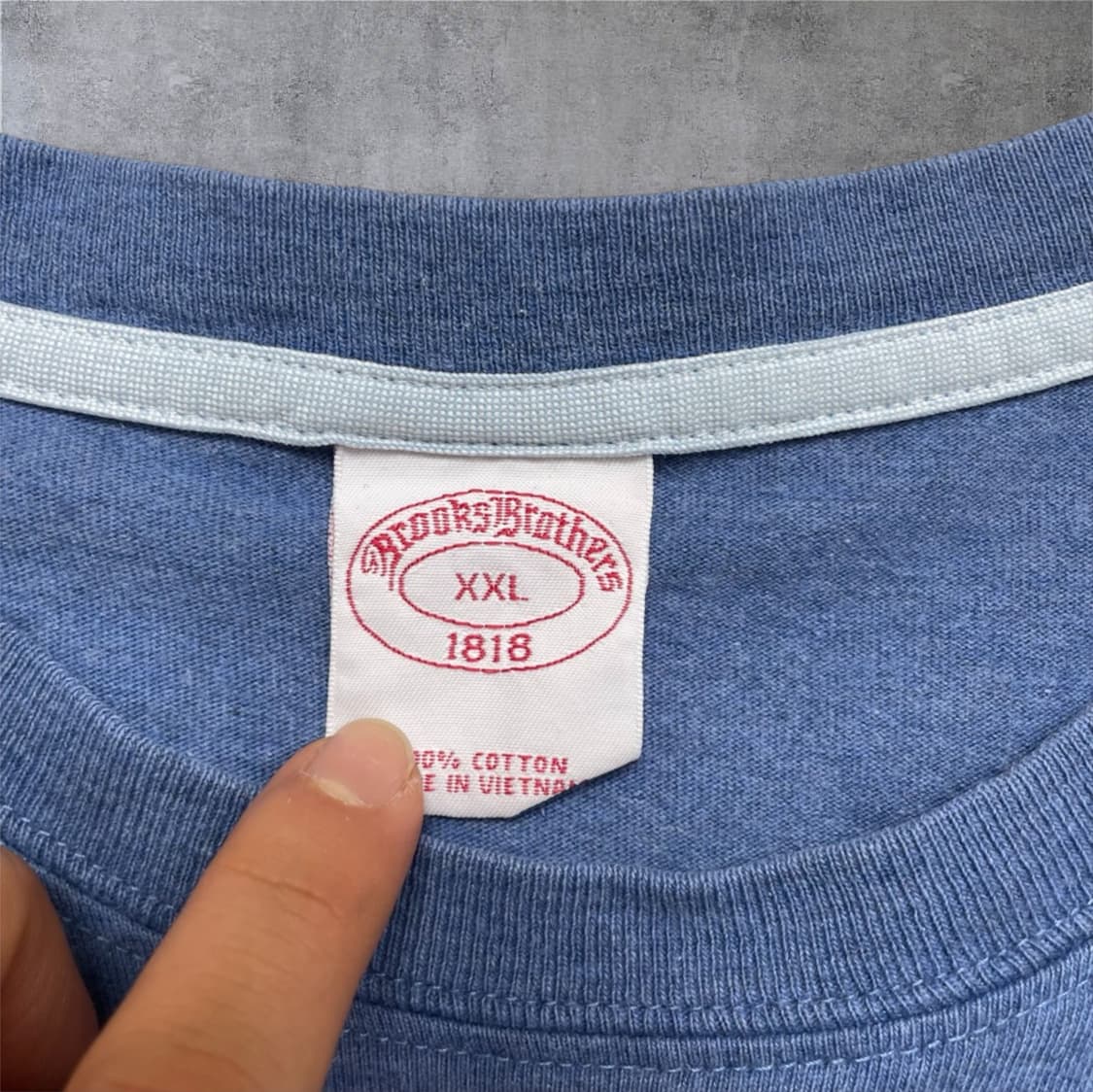 브룩스 브라더스 연블루 자수 로고 반팔 티셔츠 XXL 상품이미지3