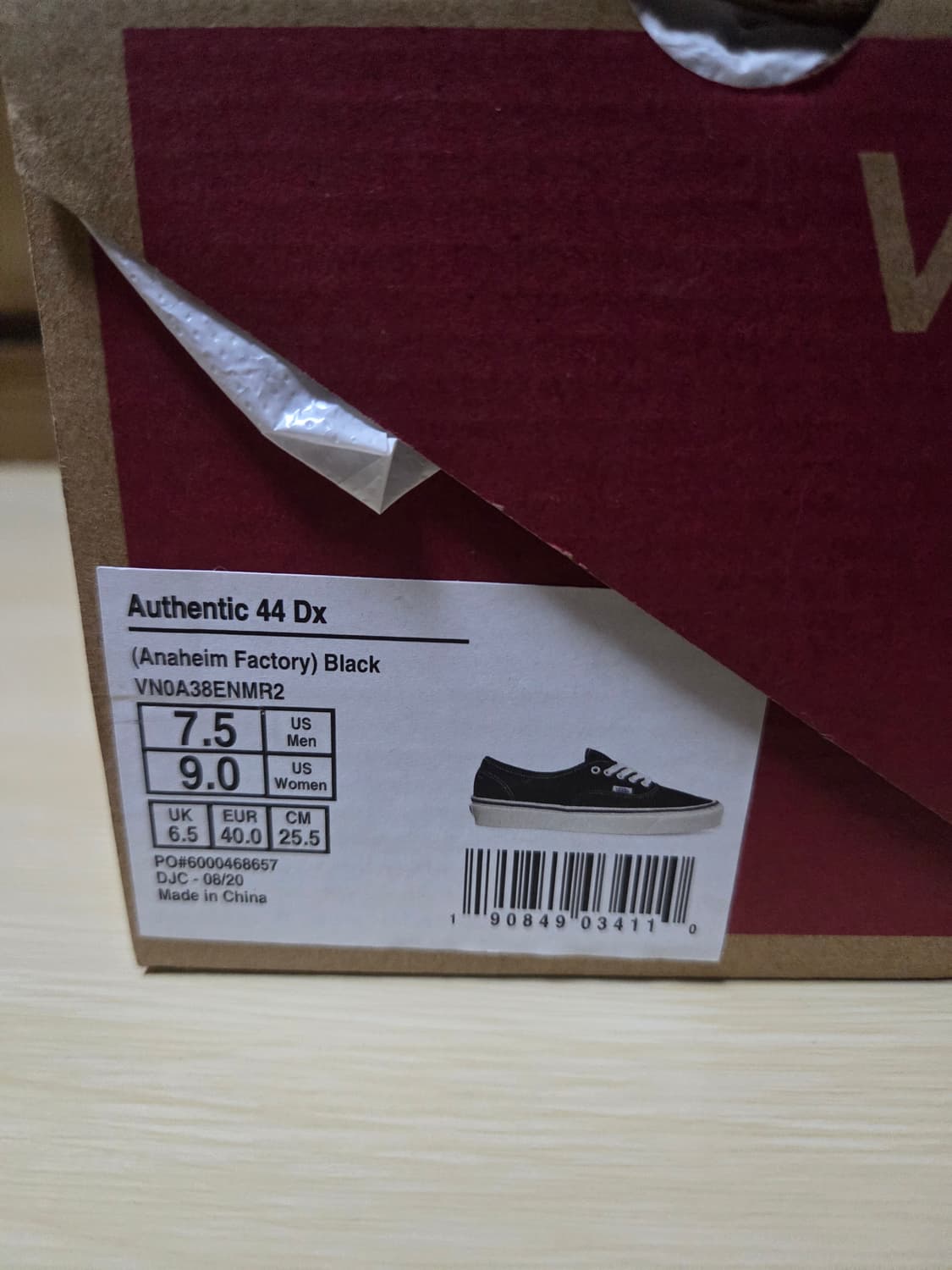 새상품 반스 어센틱 44 DX 애너하임 팩토리 블랙 상품이미지6