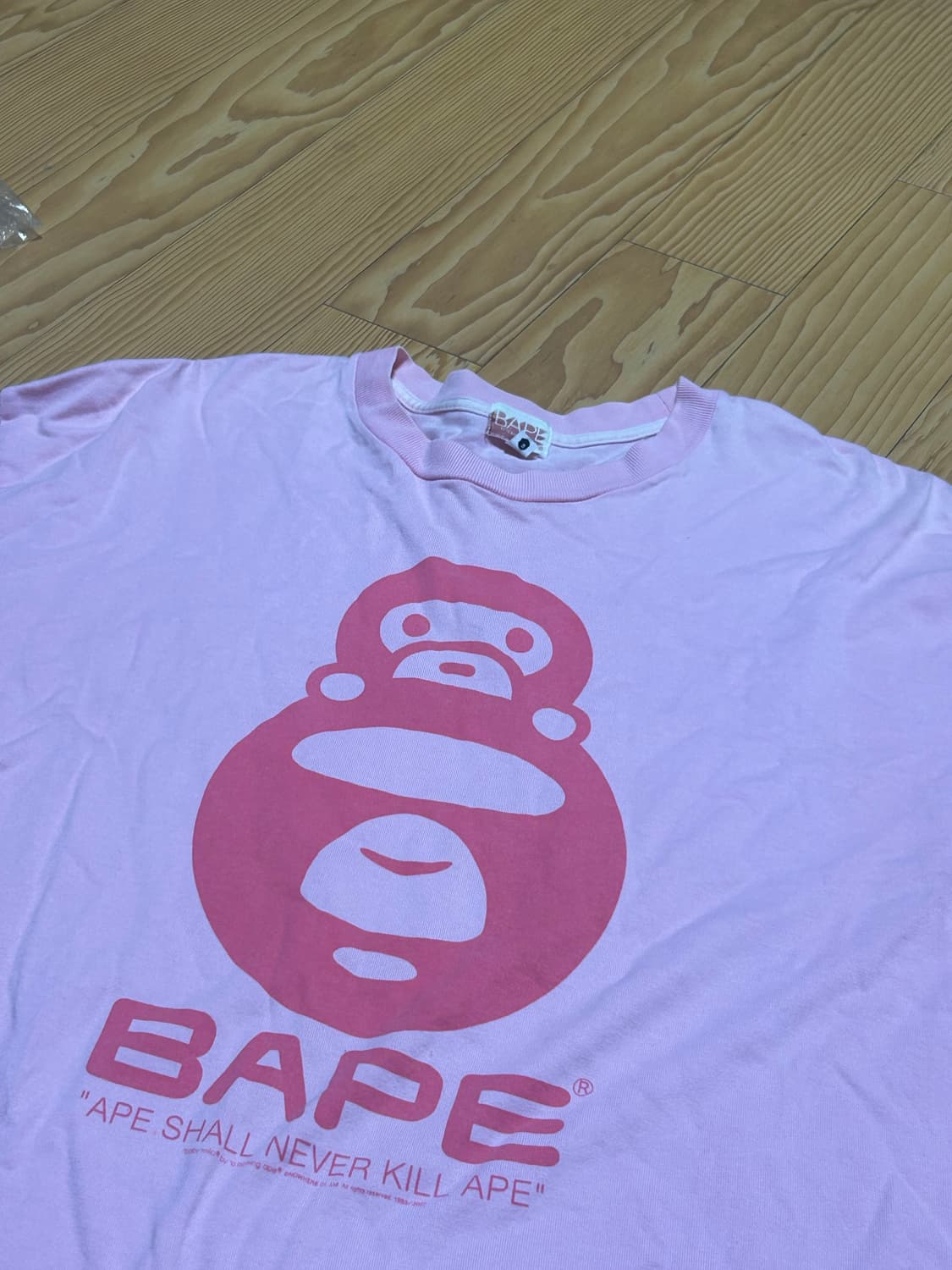 베이프 베이비마일로 딸기우유 핑크 롱슬리브 상품이미지2